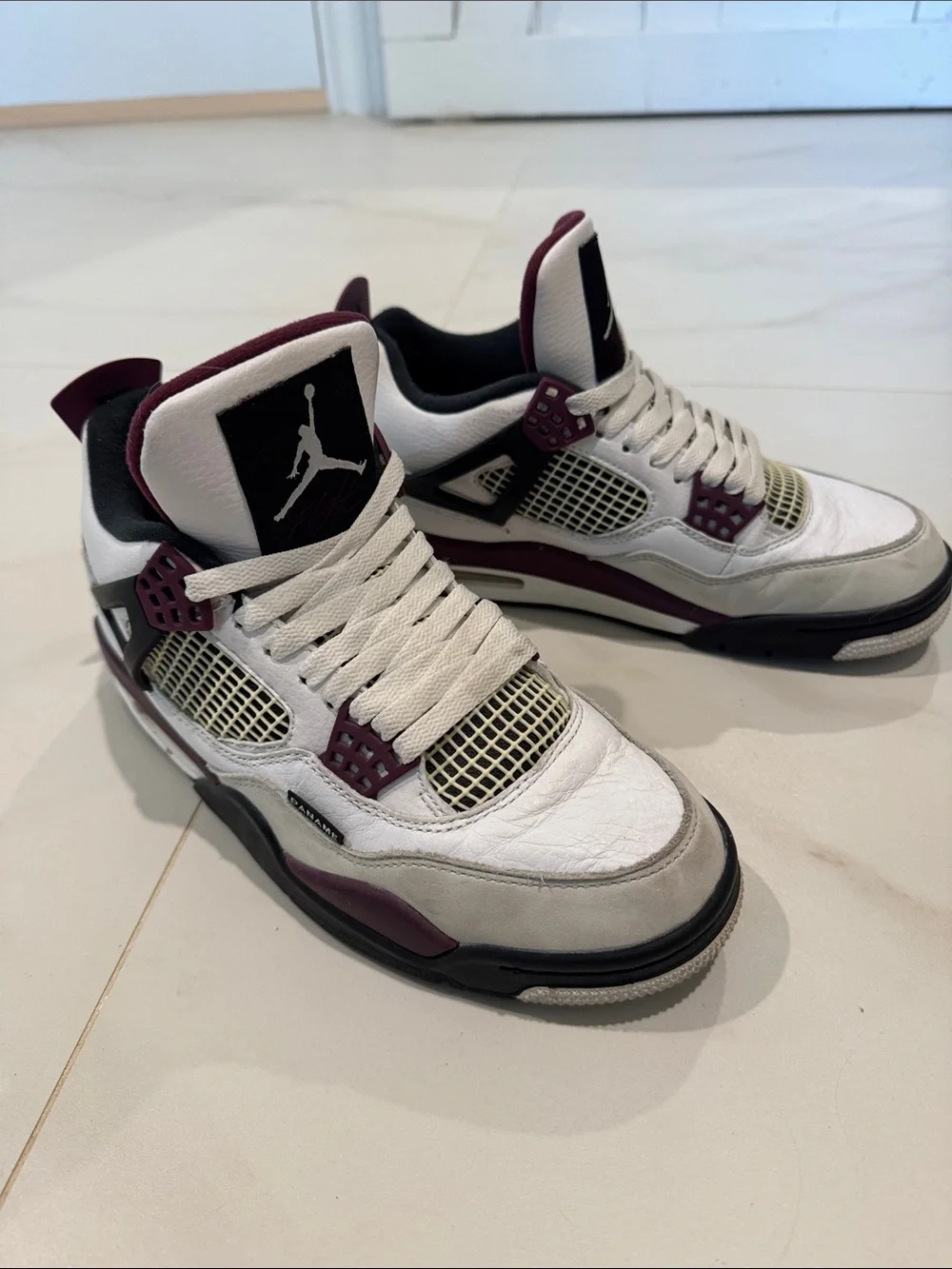 Jordan Men’s Sneakers - White & Maroon Accents